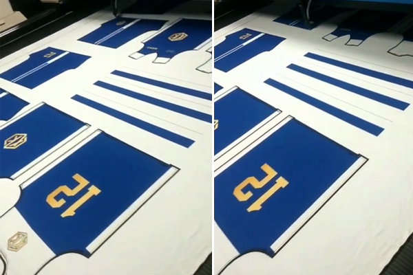 電動車擋風(fēng)被切割“利器”—印花布料開料機